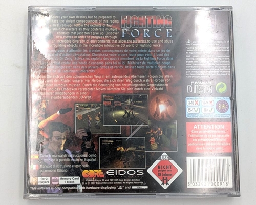 Fighting Force - Front Cover Insert og Manual Mangler - PS1 (B Grade) (Genbrug)